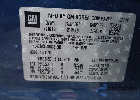 2019 Buick Encore Fwd Preferred из США, поврежденный, VIN KL4CJASB1KB731309